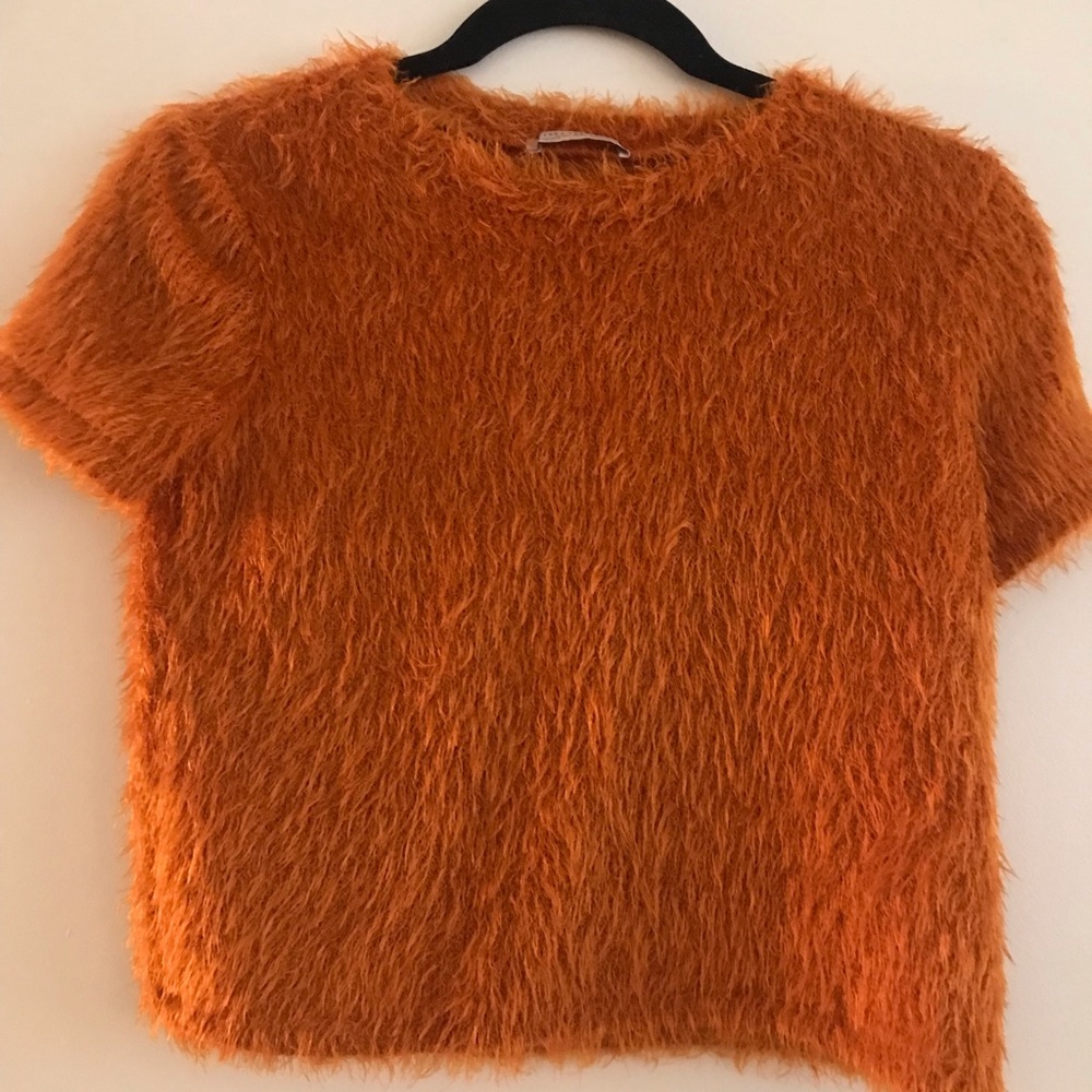 Fuzzy crop top
